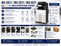 Photocopieur multifonction couleur A3 d'occasion MX3071 MX3571 MX4071 30 35 40ppm Imprimante Scanner Recto Verso Machine de Bureau