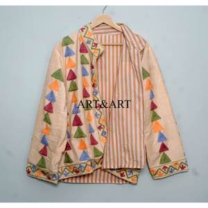 Chaqueta Étnica de Terciopelo Suzani Boho para Mujer, Acolchada, Ecológica, de Algodón, Bordada a Mano, Diseño Vintage, Abrigo para Festivales - Product Image 1