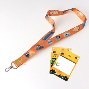 Luxury Eco-Friendly Durable Polyester Anime Lanyard Keychain ID Badge Holder Silk Screen Offset Printing Hook Included