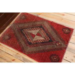 2.4x3.3 ft Rug, Turkish Rug, Vintage <b>Red</b> <b>Wool</b> Moroccan Rug - Product Image 4