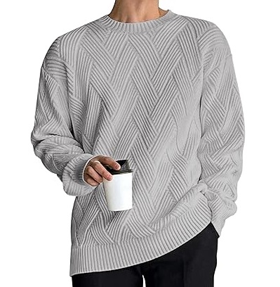 Men's Hooded Cardigan Pullover Knitted Cashmere Wool Crewneck Sweater Winter Warm Breathable Customizable Front Logo