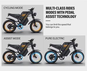 Bici elettrica da cross per ragazzi e adulti, Ebike fuoristrada 48V/60V con motore 1500W 2000W, batterie doppie 25Ah 40Ah, velocità 28 40mph - Product Image 3