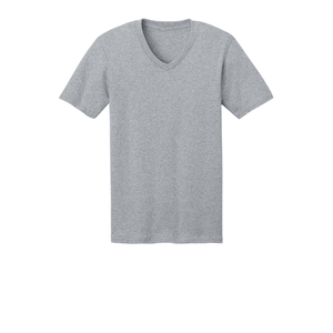 Camiseta de algodón con cuello en V para hombre, suave, transpirable, de manga corta, informal, de color sólido, para uso diario. - Product Image 3