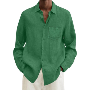 Camisa de vestir de franela de fibra de bambú de nuevo estilo para hombre, Color sólido, elástico, antiarrugas, transpirable, diseño personalizado, precio al por mayor - Product Image 2