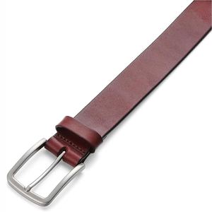 <b>Western</b> Leather <b>Belts</b> <b>Men</b> Solid Color Custom Logo High Quality Cow Hide Alloy Buckle Low MOQ Premium Formal Durable Fashion - Product Image 5