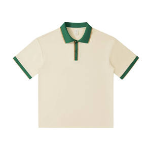 Polo para hombre, nuevo estilo, algodón, antiarrugas, sólido, XL, hombro suelto, manga corta, cuello contrastante, polos - Product Image 1