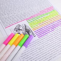 Ensemble de stylos surligneurs permanents en plastique multicolores pour enfants, pour une utilisation scolaire sur papier