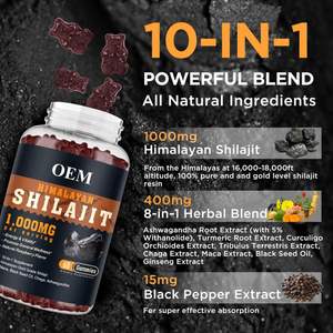 Gummies de Shilajit de l'Himalaya Premium OEM/ODM – Bonbons Gélifiés Originaux au Shilajit Pur de l'Himalaya – 60 Gummies pour Hommes et Femmes - Product Image 5