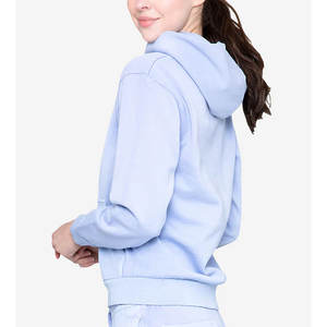 Sudadera con capucha de algodón de lujo de fábrica OEM, Sudadera con capucha gruesa de gran tamaño personalizada para hombre, Sudadera con capucha azul claro con bolsillo de canguro - Product Image 6