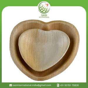 Bols à dîner jetables biodégradables écologiques en forme de cœur en forme de feuille de palmier Vaisselle compostable de meilleure qualité pour le service des aliments - Product Image 2