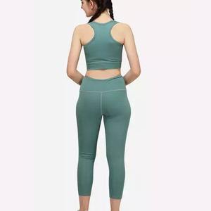 Vente en gros de vêtements de fitness pour vêtements de sport ensembles pour femmes vestes de yoga 3 pièces jambières d'entraînement soutiens-gorge de sport ensemble de vêtements de sport haut - Product Image 3