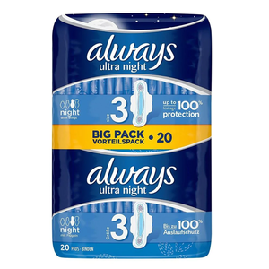 Toallas Sanitarias Nocturnas Ultrafinas de Larga Duración Pure Quality Always Extra Grandes - 112 Toallas al Mejor Precio al por Mayor - Product Image 1