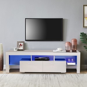 Hot Selling <b>White</b> Solid Wood <b>TV</b> Cabinet for Living Room Modern Design Fits 60-64" <b>TVs</b> Eco-Friendly - Product Image 1