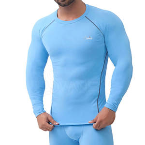 Chemises de compression de couleur unie pour hommes avec manches longues Logo personnalisé Nouveau style en coton/fibre de bambou de 220 grammes - Product Image 1