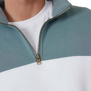 Sweat-shirt à fermeture éclair 100% en coton éponge française 1/4 pour hommes et femmes Sweat-shirt d'automne brodé avec logo personnalisé et poids lourd - Product Image 4