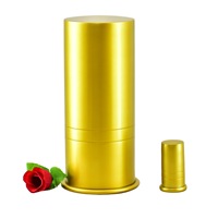 Urnes funéraires de style américain, extravagantes et uniques, en métal doré de couleur orange, en forme de fusée, de 10 pouces, capacité de 8 pouces cubes.