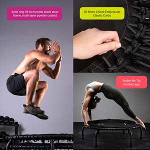 JumpSport 250 Trampolino Fitness Mini da 39 Pollici per Adulti, Sicuro per Interni/Esterni, in Acciaio e Polipropilene, Colore Nero - Product Image 4