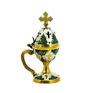 Quemador de incienso de templo e Iglesia Incensario de latón Quemador de incienso de metal chapado en oro Buen difusor de fragancia en buenas ofertas - Product Image 5