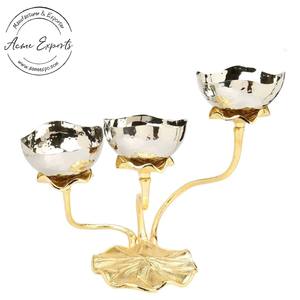 ชามสแตนเลสสตีล3ข้อสุดหรูพร้อมฐานอลูมิเนียมสำเร็จรูปสีทองใช้สำหรับวางบนโต๊ะอาหาร - Product Image 1