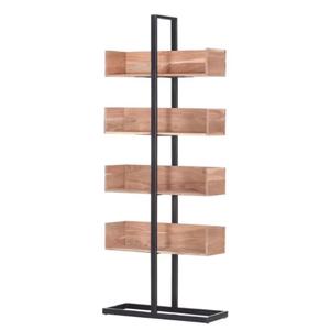 2025 Modern Contemporary Wood Black Metal Bookshelf Hot Selling Living Room Decorative Storage Rack Bedroom <b>Bookcase</b> <b>Bookshelves</b> - Product Image 2