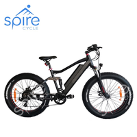 Vélo électrique avec moteur central 750W, pneus larges de 26 pouces, 21 vitesses, cadre en aluminium, freins à disque, batterie au lithium