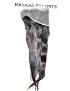 Indio recto 13*4 Frontal sin procesar cutícula alineada Color Natural cabello negro tejido Color Natural negro mujeres cabello humano - Product Image 5