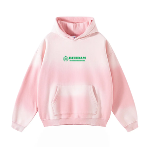 Vente en gros de sweats à capuche surdimensionnés pour femmes, tendance, 100% coton, doublés, imprimés, tricotés, effet délavé à l'acide, de la marque Behram International - Product Image 5