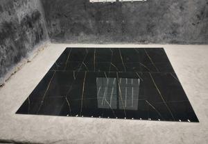 Carreaux de porcelaine hautement brillants à l'aspect marbre poli Marquina Nero 600x1200mm sol de salon moderne solide de qualité supérieure antidérapant - Product Image 3