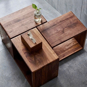 MODERN MODULAR ACACIA WOOD STORAGE <b>BOX</b> SET of 6 STACKABLE <b>WOODEN</b> ORGANIZER <b>CRATES</b> WATERPROOF & ECO-FRIENDLY for HOME OFFICE - Product Image 4