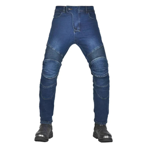 Pantalones de Motocicleta de Mezclilla Negra, Pantalones de Carreras Protectores, Transpirables, Ajustados, para Uso en Carretera - Product Image 2