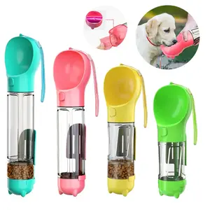 Portable Pet Water Bottle Leak-proof Recycled Dog Canteen Food Storage Dispenser Poop Bag Shovel 300/500mL Outdoor Water Bowl