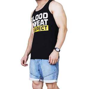 Vente en gros de maillots de corps personnalisés de musculation en coton noir sans couture pour hommes, gilets pour débardeurs de gym avec string pour hommes - Product Image 1