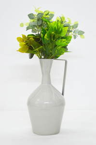 Vase de sol enduit de poudre de luxe pour mariage Vase de décoration de maison ou de mariage en métal enduit de poudre ivoire coloré de qualité supérieure Vase long - Product Image 2