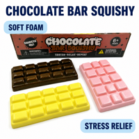 Jouet anti-stress en forme de barre de chocolat, en PU, coloré, imitation chocolat, jouet à presser, anti-stress, accessoire décoratif, cadeau