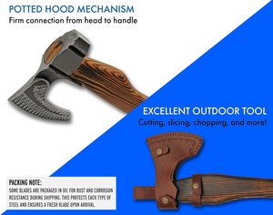Wholesale Customized Premium Quality OEM ODM Service Handmade High Carbon Steel <b>axe</b> Ash <b>Wood</b> Handle and Fine Leather Sheath <b>axe</b> - Product Image 4