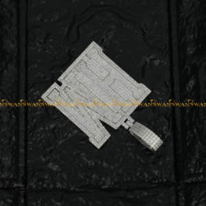 Brillante nuevo 10kt oro blanco HM letra colgante helado con corte brillante Moissanite diamantes GIA certificado estilo Hip Hop - Product Image 2