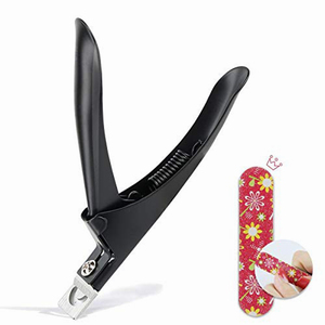 Top Qualité Faux Ongles Pointe Cutters Noir Couleur Enduit Nail Extension Bord Cutter Clipper U Forme Nail Tip Cutters - Product Image 2
