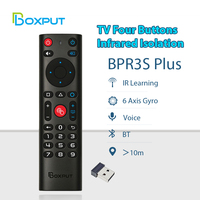 BOXPUT BPR3S Plus Souris Air 2.4G BT Double Mode Portée 10m 4 Boutons Commande Vocale Apprentissage IR pour Boîtier Android TV PC OEM/ODM