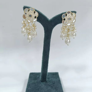 Top Fashion à la mode indien traditionnel plaqué or alliage lustre boucles d'oreilles Vintage goutte d'eau cloche dames ensemble de mariage - Product Image 1