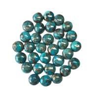 Vivaaz Gems Cabochon Turquoise bleu Arizona 8 mm, couleur naturelle, qualité AAA+, 100% calibré, traité thermiquement, pour la fabrication de bijoux, argent troisième qualité