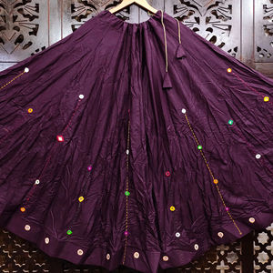 Les plus vendus fête de mariage porter des jupes longues rayonne lourde imprimé évasé vrai miroir travail ethnique exclusif femmes fille porter - Product Image 1