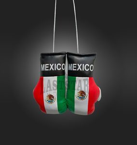 OEM personalizado Mini guantes de boxeo llavero PU cuero precio de fábrica para el coche colgante y uso al aire libre México país bandera al por mayor - Product Image 3