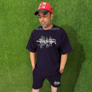 Conjunto de Camiseta y Pantalones Cortos para Hombre, 100% Algodón Orgánico, Estampado, Transpirable, de Secado Rápido, Ecológico, para Verano - Product Image 1