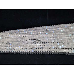 Colliers de perles facettées en pierre de lune bleue naturelle de 15 pouces, perles rondes de 5 mm, pour créations de bijoux raffinées - Product Image 3