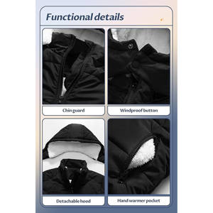 Veste matelassée tissée pour femme personnalisée 2025/2026, respirante, séchage rapide, chaude, col roulé, devant uni, teinture unie, fermeture éclair, décontractée, d'extérieur, pour l'hiver - Product Image 3