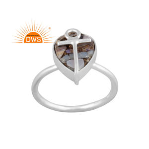 Best Selling Fine Sterling <b>Silver</b> Natural Mojave Copper Ethiopian <b>Opal</b> Gemstone Stackable <b>Ring</b> Custom Jewelry Manufacturer - Product Image 1