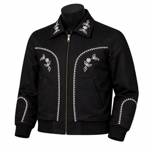 Chaqueta bomber bordada con cremallera, estilo casual, ropa de calle de diseñador, chaqueta bomber personalizada de invierno para hombre - Product Image 1