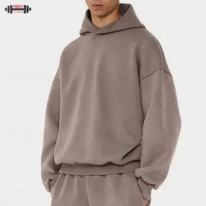 Sudadera con capucha recortada de algodón 100% en blanco para hombre, Unisex, logotipo personalizado desgastado, esencial, francés, Terry, peso pesado, invierno, a prueba de viento - Product Image 1