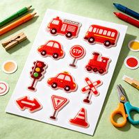 Autocollants en forme de goutte de cristal à thème petit-déjeuner, dessins animés, croissant, œuf, brocoli, sandwich, pour flatlay, en feuille, vente en gros, pack personnalisé, cadeau