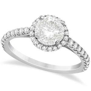 Anillo de Compromiso Halo con Moissanita de 1.00ct y Detalles de Diamantes en Oro Blanco de 18K - Product Image 2